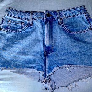 High Waisted Denim Shorts Light Wash Vintage